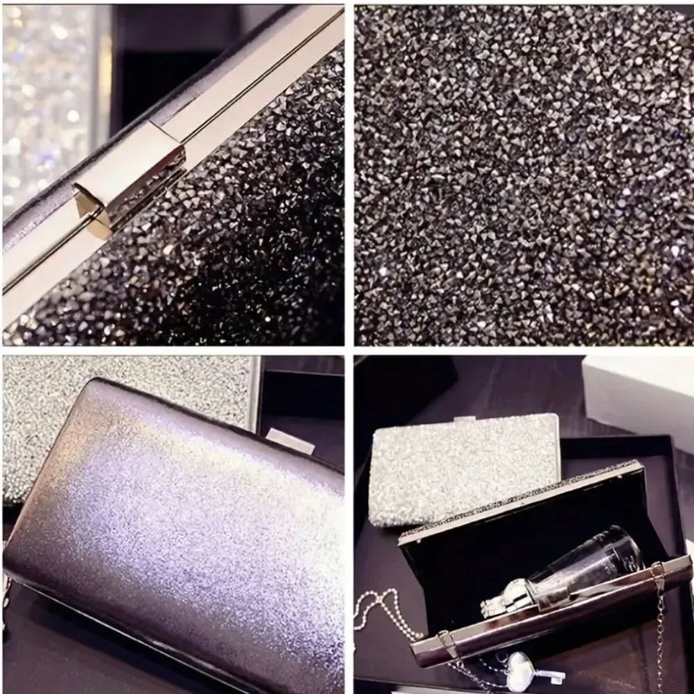 LULU TOWNSEND RHINESTONES GLITTER EMBELLISHMENTS CLUTCH